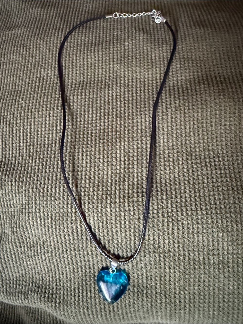 Blue Heart Pendant Necklace - Women's Jewelry